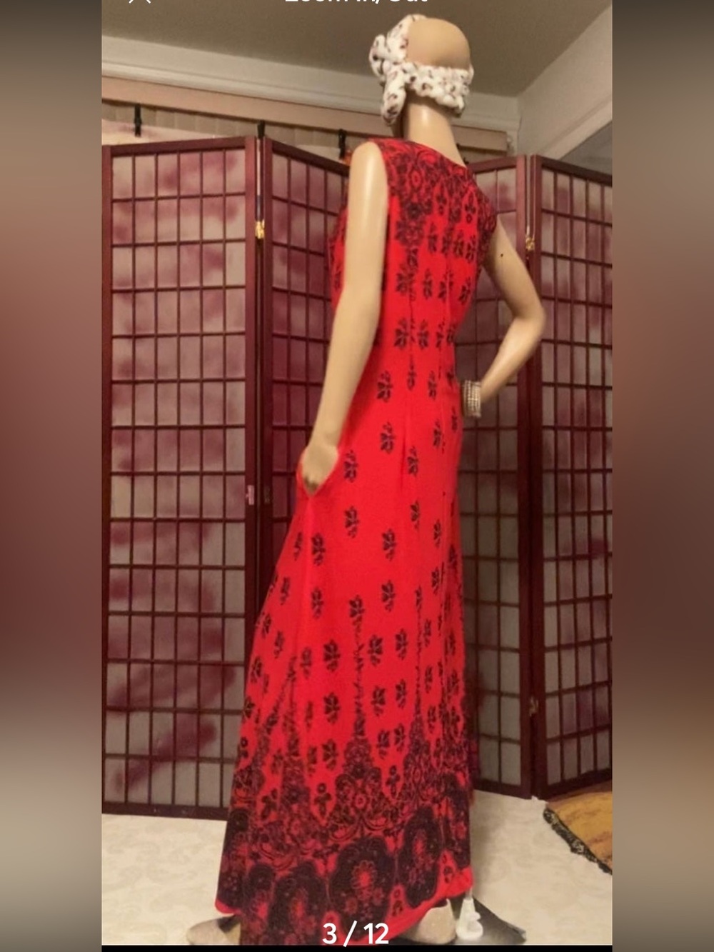10085 red maxi with pockets size XL - Picture 6 of 9